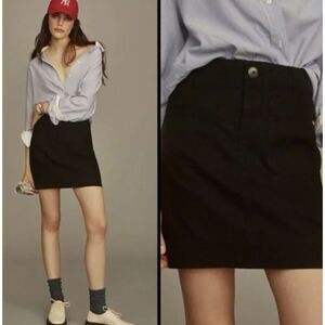 Maeve The Colette Skirt L Women’s Anthropologie Black Linen Blend Mini Stretch